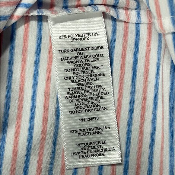 Vineyard‎ Vines On-The-Go Sankaty Polo Mens Large Blue Pink Striped Short Sleeve - Picture 4 of 9